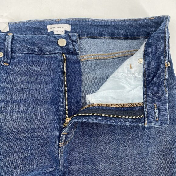 Good American Womens Size 14/32 Good Legs Straight Jeans Raw Hem GSTL67TNA 1288 - Picture 10 of 12